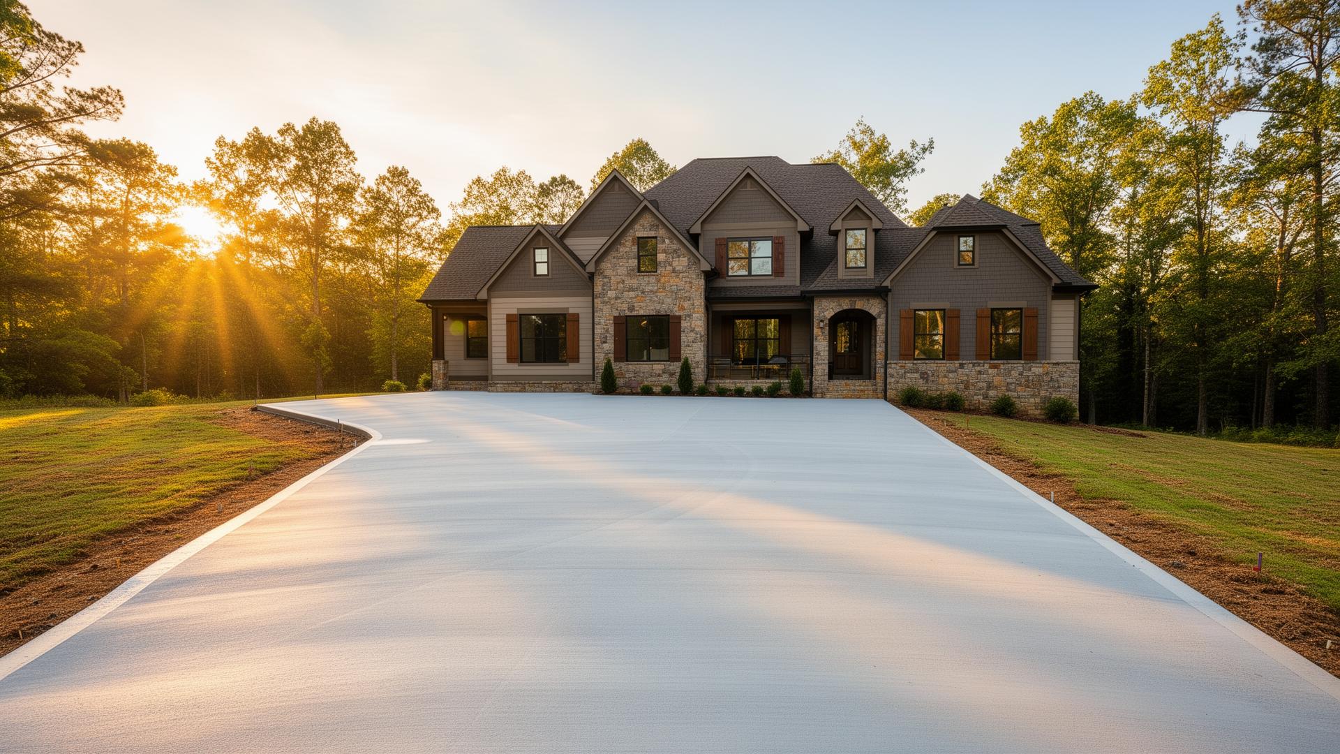 Freshly poured concrete driveway in Franklin, TN
